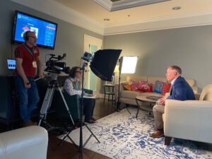 The Ammba team filming at Nord Anglia Windermere